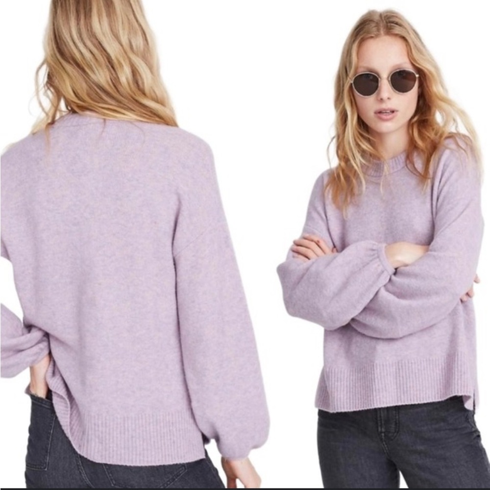 Madewell Payton Pullover Sweater in Coziest Yarn Heather Lilac – Size L